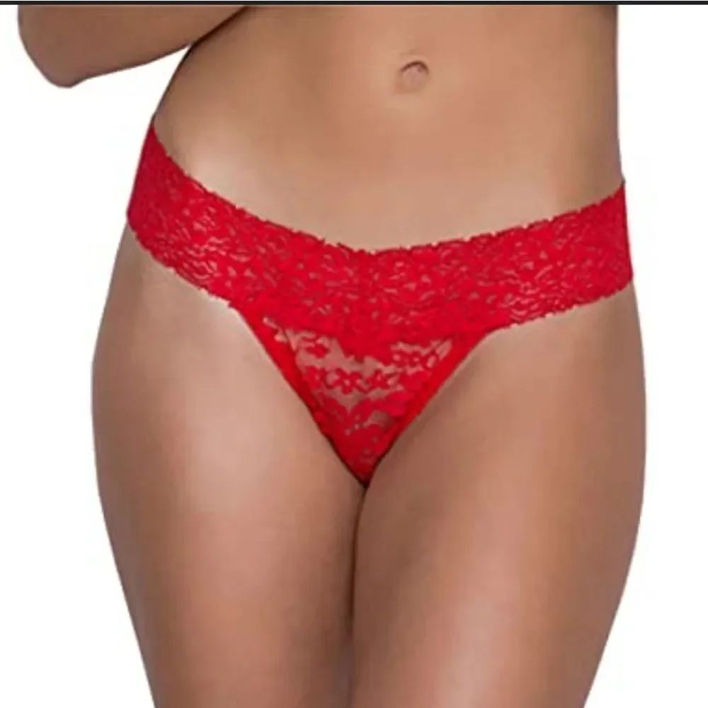 WOMEN"S HIGH RISE LACE DESIGN PRINT THONG